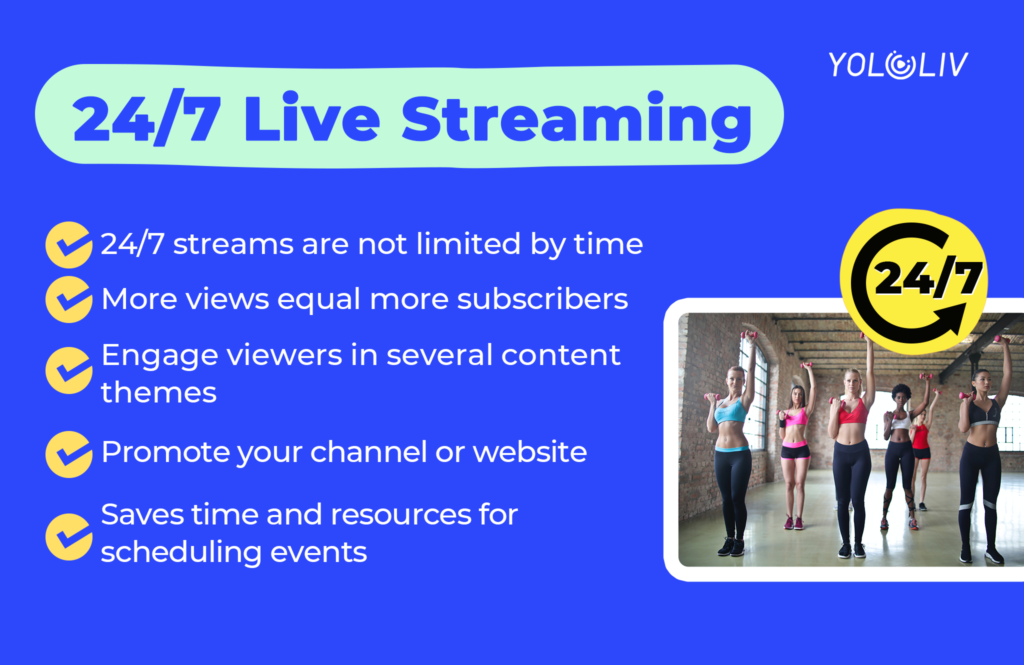 24/7 Live Stream of Pre-Recorded Videos with tool for continuous streaming