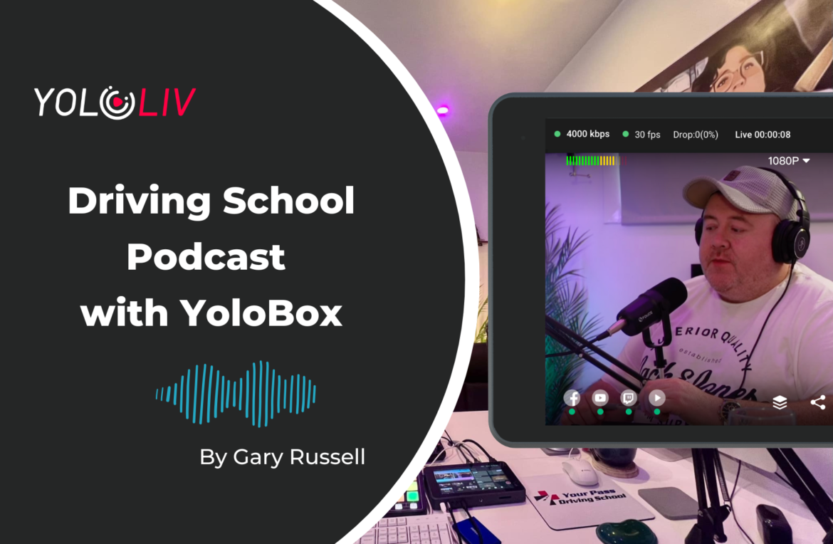 Gary-driving school podcast with yolobox