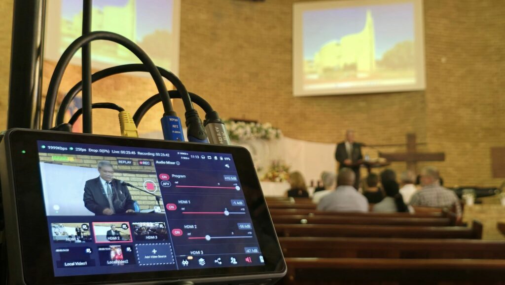 funeral live stream setup