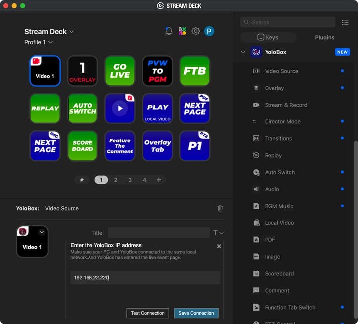 Stream Deck with YoloBox plugin