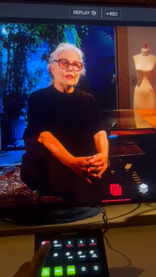 Live program output monitored in real time using YoloBox during a professional live streaming production